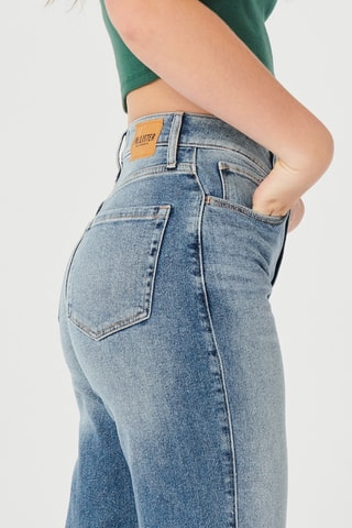 Jean dad taille haute - Bleu clair