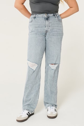 Jeans Hoge Taille - Gemêleerd Kobaltblauw