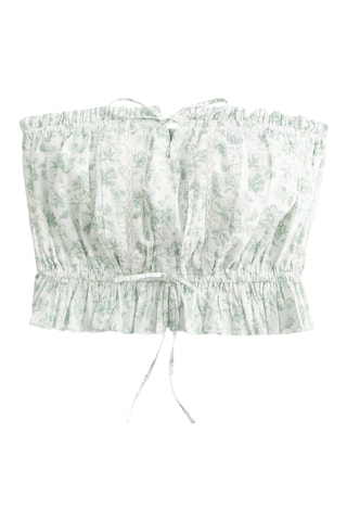 Bustier crop top - Wit en Groen