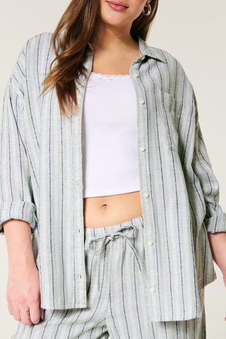 Oversized Linnen Blouse - Lichtgroen