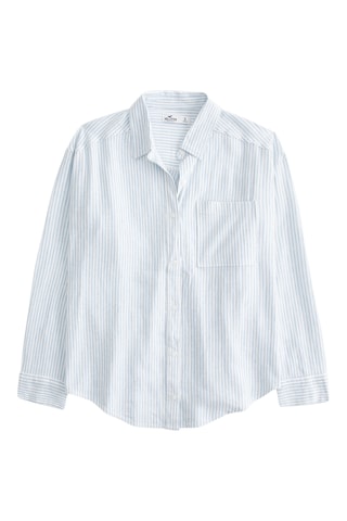 Oversized Linnen Blouse - Lichtblauw