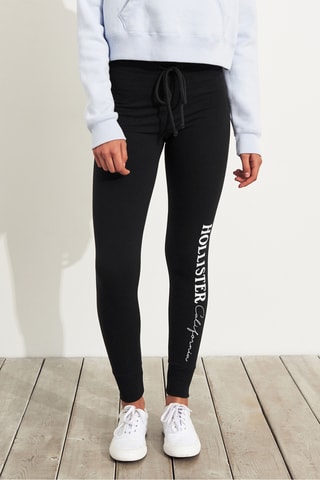 Fleece Legging Hoge Taille - Zwart