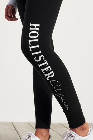 Fleece Legging Hoge Taille - Zwart
