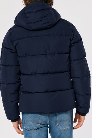 Gewatteerde Jas met Capuchon - Marineblauw