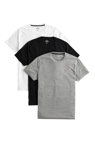 3 T-shirts - Gemêleerd Lichtgrijs en Zwart