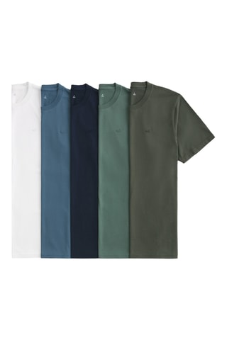 5 T-shirts - Kobaltblauw en Wit