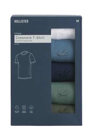 5 T-shirts - Kobaltblauw en Wit