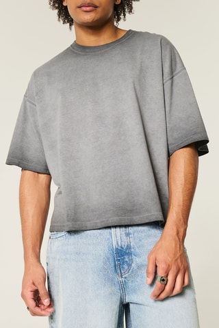 T-shirt Baggy Fit - Gemêleerd Zwart