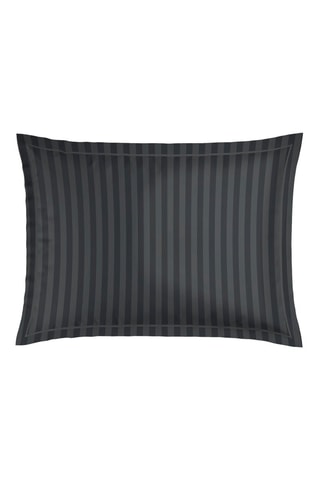 2 federe in raso di cotone 80 fili/cm² Fleur de prestige - Nero