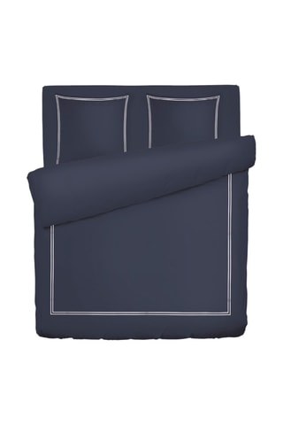 Parure copripiumino in raso di cotone 80 fili/cm² Paris - Blu scuro e bianco