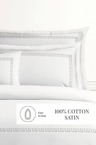 Parure copripiumino in raso di cotone 80 fili/cm² Grand Hôtel - Bianco e grigio