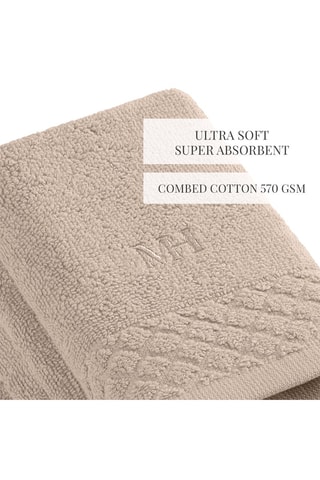 4 asciugamani ospite Eden - Taupe - 30 x 30 cm