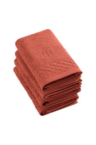 4 asciugamani ospite Eden - Terracotta - 30 x 30 cm