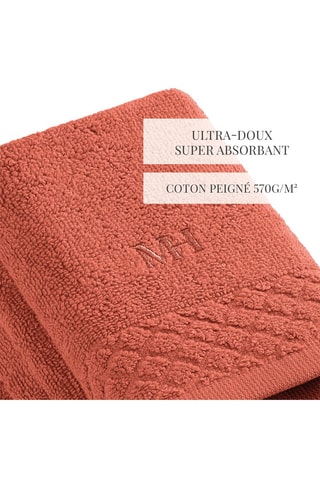 4 asciugamani ospite Eden - Terracotta - 30 x 30 cm