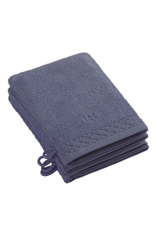 4 guanti da bagno - Blu-grigio