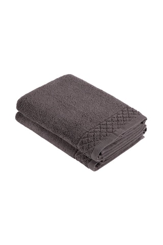 2 asciugamani in cotone pettinato Eden - Grigio