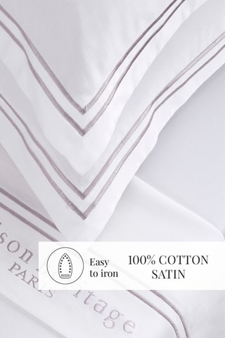 Parure lenzuola in raso di cotone Paris - Grigio