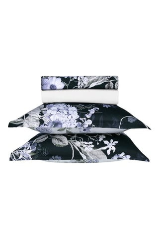 Parure lenzuola in raso di cotone Hortensia - Blu scuro