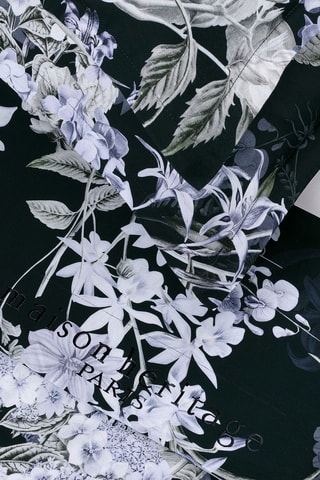 Parure lenzuola in raso di cotone Hortensia - Blu scuro
