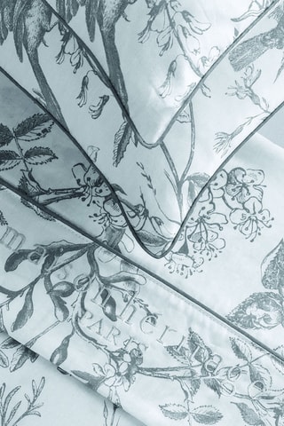 Parure lenzuola in raso di cotone Colibri floral - Nero e grigio