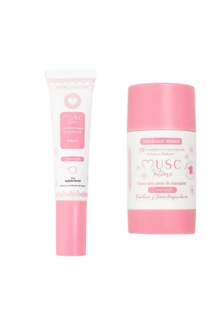 Natuurlijke deodorant met Sakura L'Innocente en geparfumeerde intieme gel Sakura L'Innocente - 50 g en 30 ml