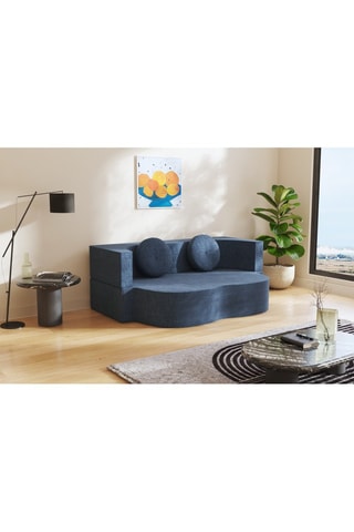 Canapé convertible Cloud - Bleu - 2 places - Tissu