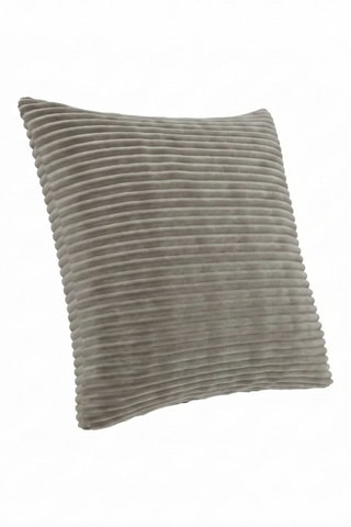 Coussin - Gris - 50 x 50 x 7 cm - Toucher velours côtelé