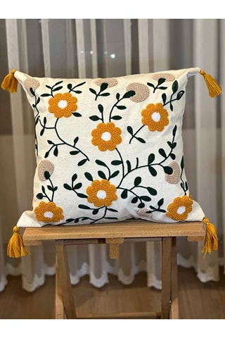 Coussin - Crème - 50 x 50 cm - Toucher velours