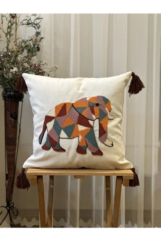 Coussin - Crème - 50 x 50 cm - Toucher velours