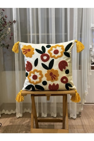 Coussin - Crème - 50 x 50 cm - Toucher velours