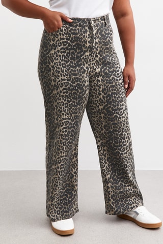 Pantalon wide legs - Marron clair et anthracite