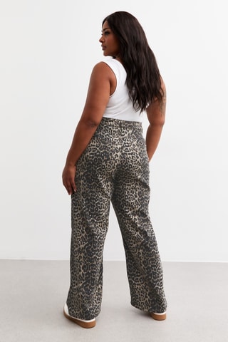 Pantalon wide legs - Marron clair et anthracite