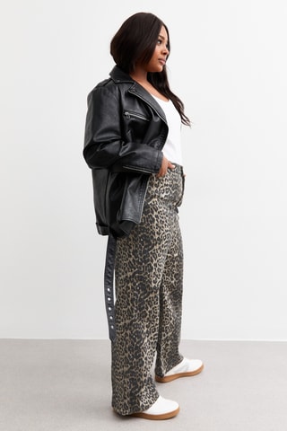 Pantalon wide legs - Marron clair et anthracite