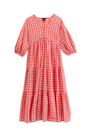 Robe midi - Rose et blanc