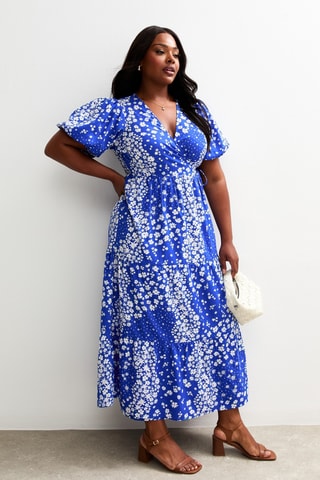 Robe longue - Bleu et blanc