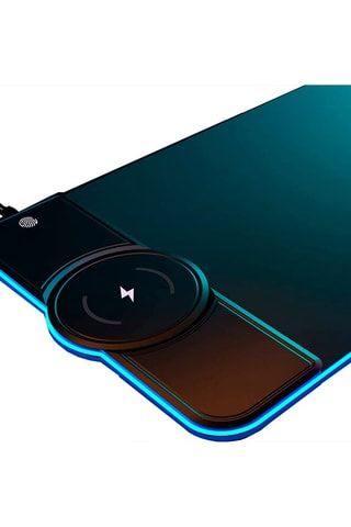 Tappetino gaming con LED e caricabatteria rapido wireless Qi - Nero