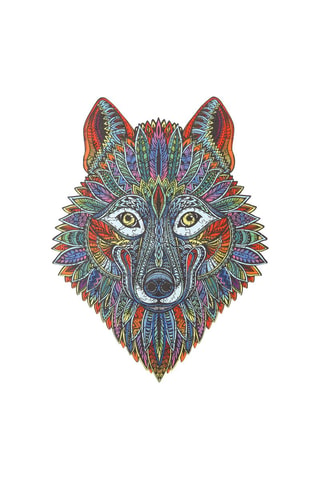 Puzzle lupo in legno