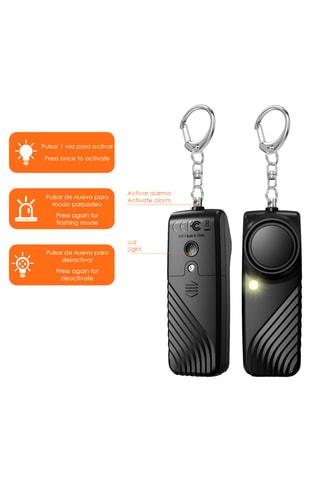 Allarme personale SOS con LED - Nero