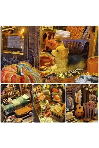 Puzzle 3D book nook in legno Cabane au Crépuscule - Da 14 anni