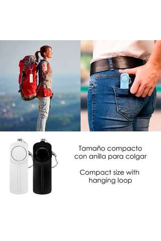 Allarme personale SOS con LED - Nero