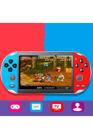 Console videogiochi X7 display 4,3 pollici - Blu e rosso