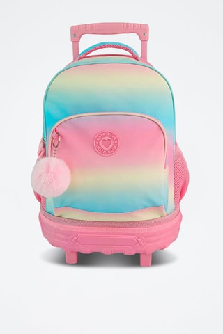 Zaino trolley dip and dye - Blu, giallo e rosa