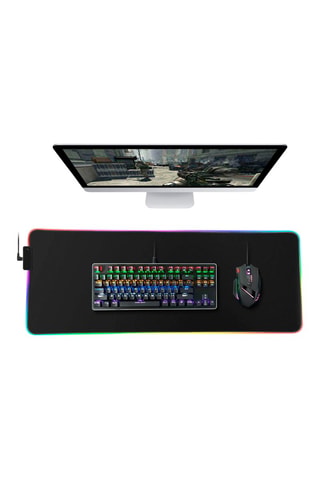 Tappetino mouse gaming XXL con LED RGB - Nero