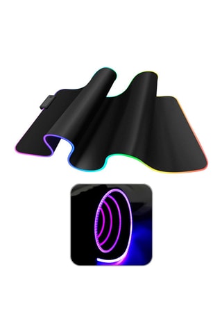 Tappetino mouse gaming XXL con LED RGB - Nero