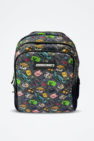 Zaino Minecraft - Grigio, nero e verde
