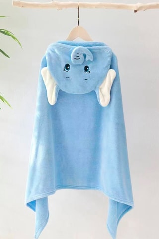Mantella da bagno in pile  - Blu