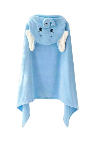 Mantella da bagno in pile  - Blu