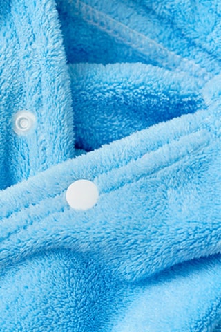Mantella da bagno in pile - Blu
