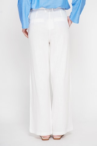 Pantalón ancho de lino - Blanco