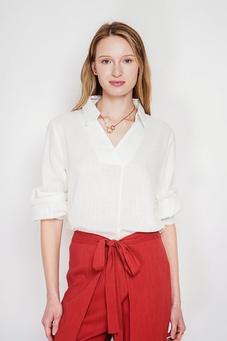 Blusa de lino - Blanco